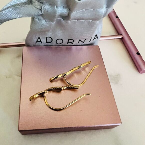 ADORNIA Swarovski Crystal Climber Earrings,‎ Diamonds, Gold, NWT - Picture 10 of 11